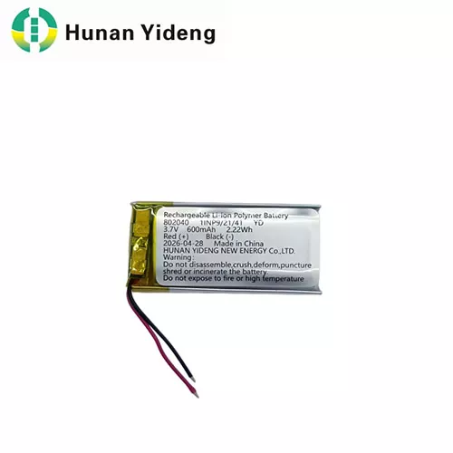 802040 600mAh Rechargeable Battery for Voice Recorder and Electrical Toys
